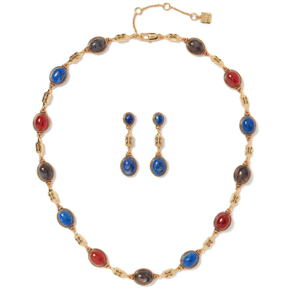 ancient_gems_multistone_statement_necklace_and_tripledrop_lapis_earrings_set_0.webp Ancient Gems Multistone Statement Necklace and Triple-Drop Lapis Earrings Set*The Met Store Shop
