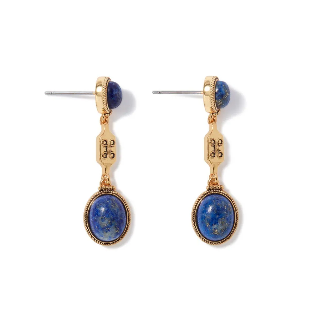 ancient_gems_tripledrop_lapis_earrings_1.webp Ancient Gems Triple-Drop Lapis Earrings*The Met Store Flash Sale