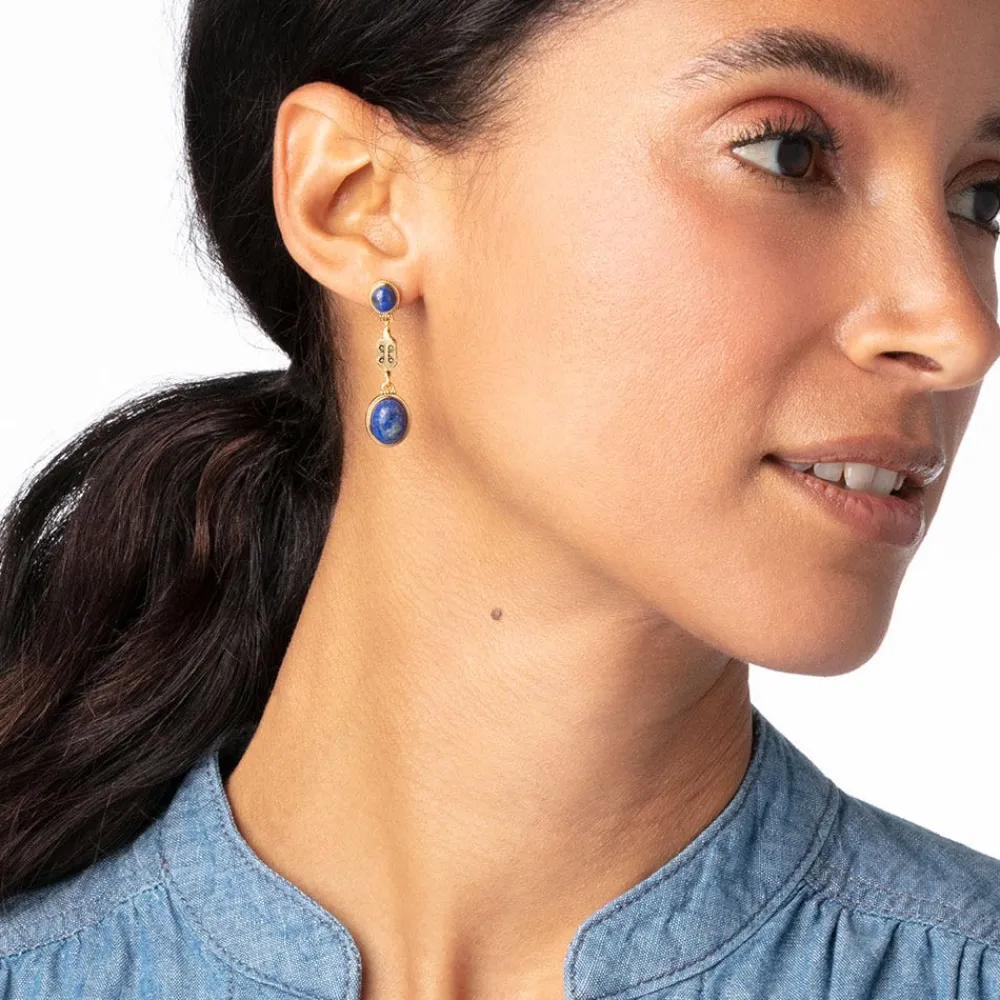 ancient_gems_tripledrop_lapis_earrings_2.webp Ancient Gems Triple-Drop Lapis Earrings*The Met Store Flash Sale