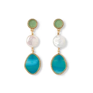 Ancient Mixed Motifs Glass Triple-Drop Earrings*The Met Store Cheap