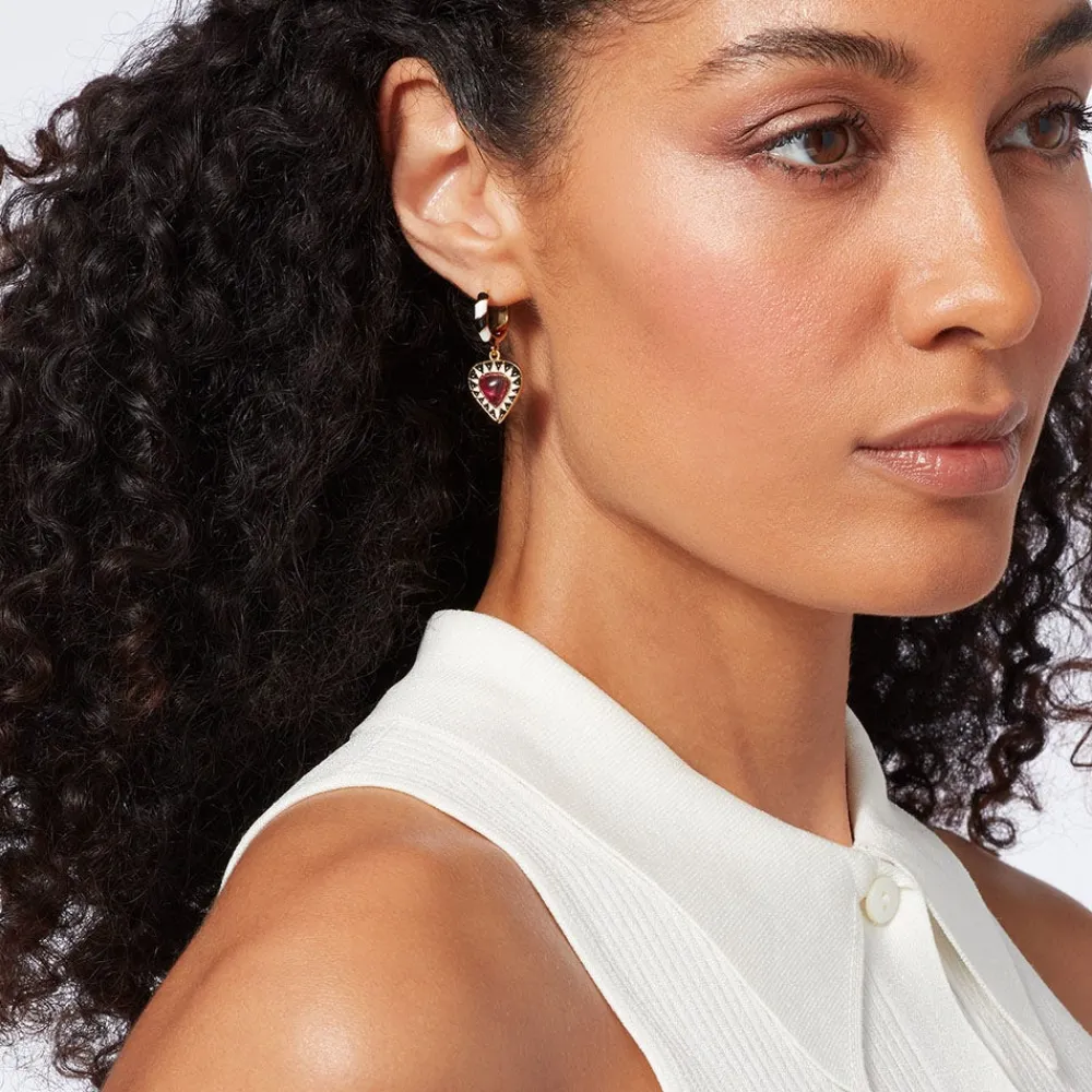 atef_crown_huggie_charm_earrings_2.webp Atef Crown Huggie Charm Earrings*The Met Store Shop