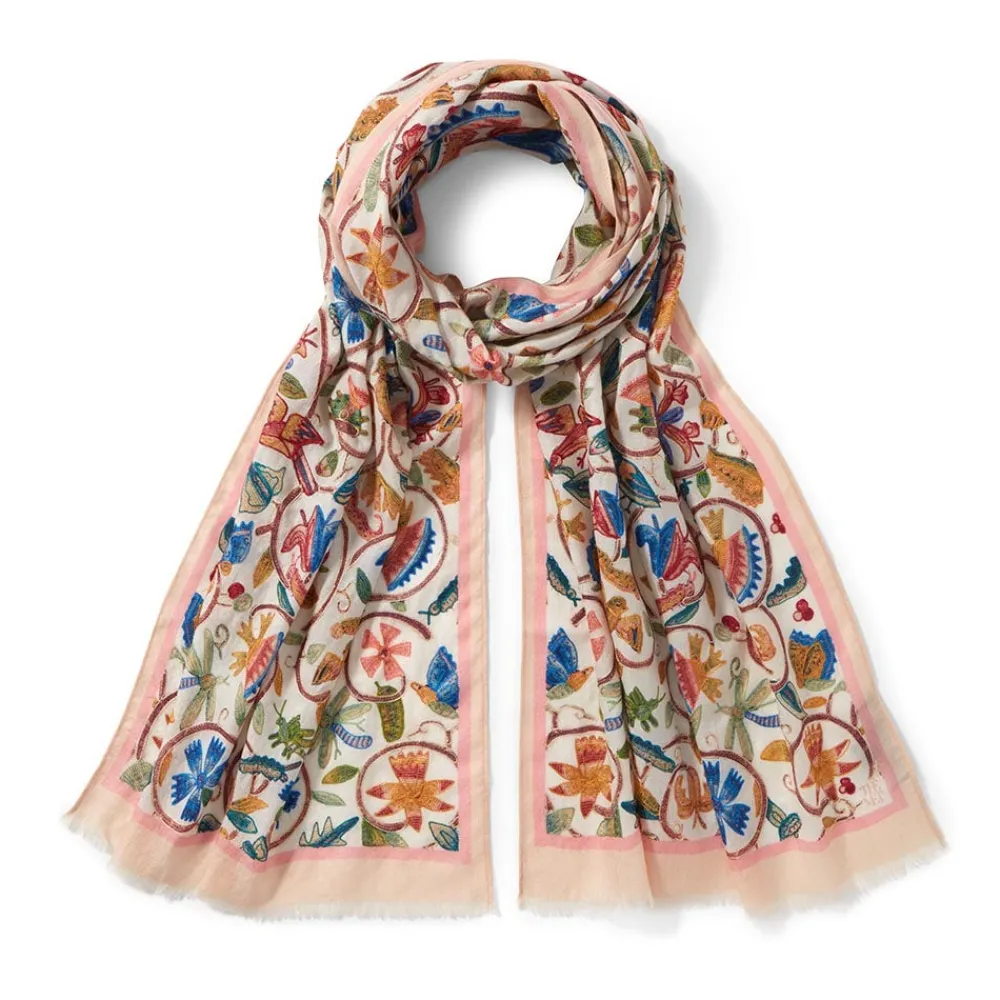 british_flowering_vines_embroidered_oblong_scarf_0.webp British Flowering Vines Embroidered Oblong Scarf*The Met Store New