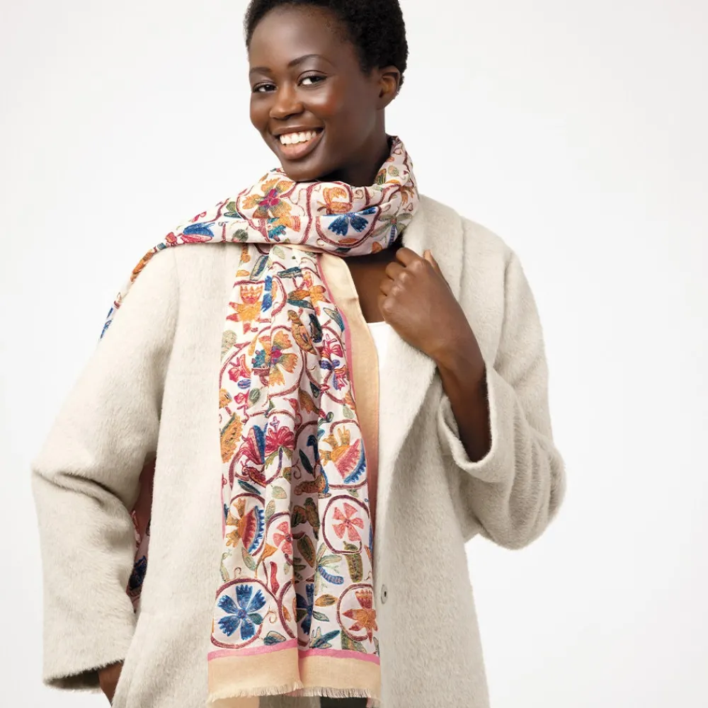 british_flowering_vines_embroidered_oblong_scarf_1.webp British Flowering Vines Embroidered Oblong Scarf*The Met Store New