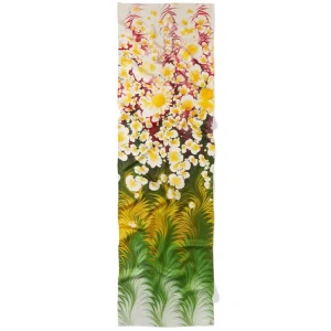 Daisy Garden Marbled Paper Oblong Silk Scarf*The Met Store Clearance