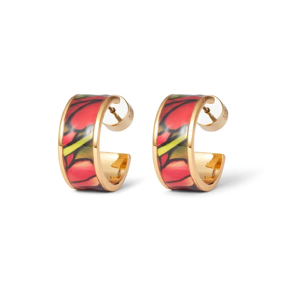 favrile_tulip_enamel_hoop_earrings_0.webp Favrile Tulip Enamel Hoop Earrings*The Met Store Store