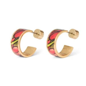 Favrile Tulip Enamel Hoop Earrings*The Met Store Store