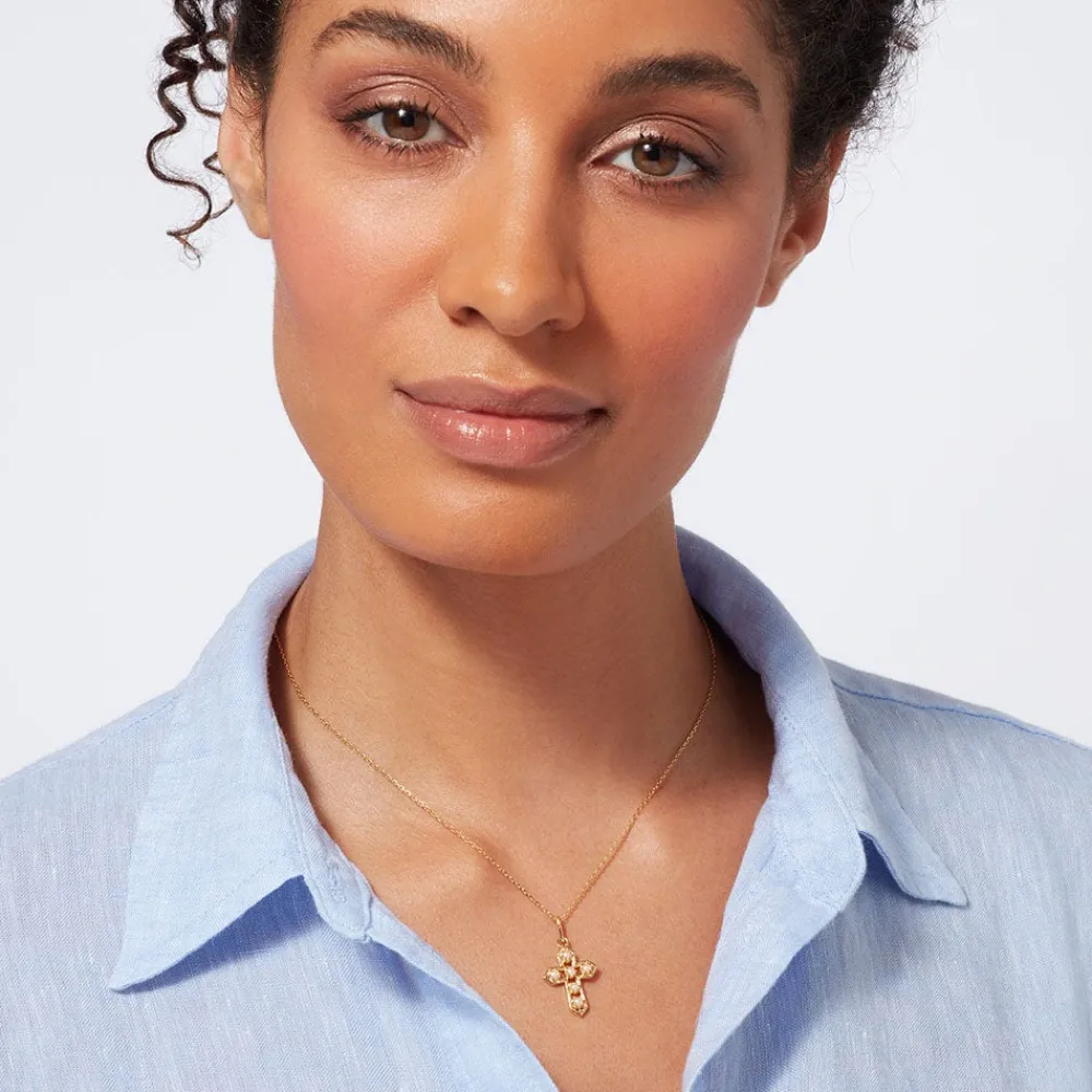 filipino_pearl_cross_pendant_necklace_3.webp Filipino Pearl Cross Pendant Necklace*The Met Store Cheap