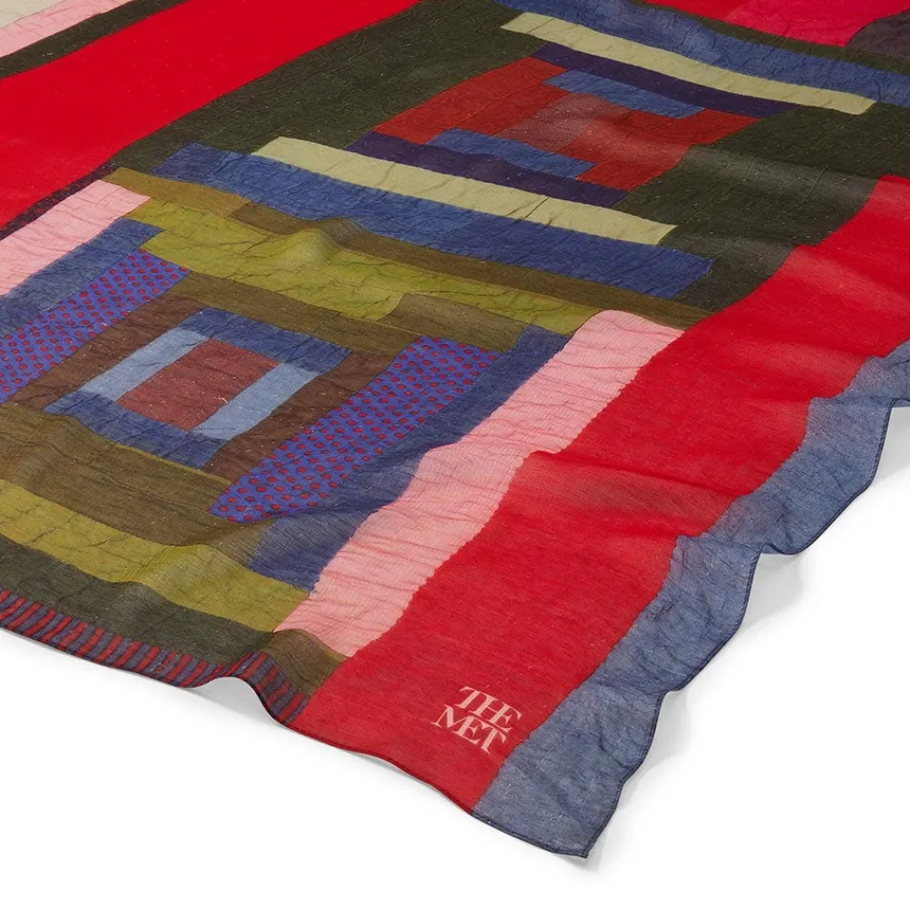gees_bend_pettway_quilt_design_oblong_silk_scarf_3.webp Gee's Bend Pettway Quilt Design Oblong Silk Scarf*The Met Store Cheap