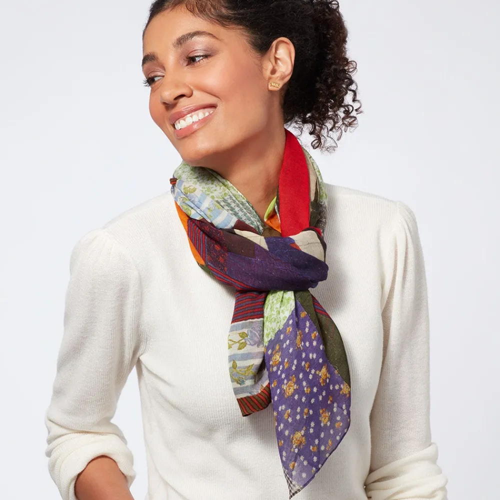 gees_bend_pettway_quilt_design_oblong_silk_scarf_4.webp Gee's Bend Pettway Quilt Design Oblong Silk Scarf*The Met Store Cheap