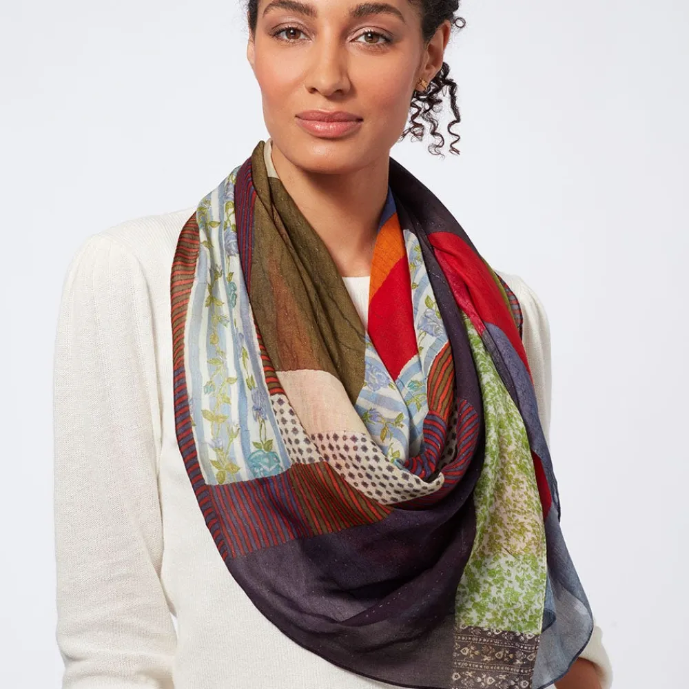 gees_bend_pettway_quilt_design_oblong_silk_scarf_5.webp Gee's Bend Pettway Quilt Design Oblong Silk Scarf*The Met Store Cheap