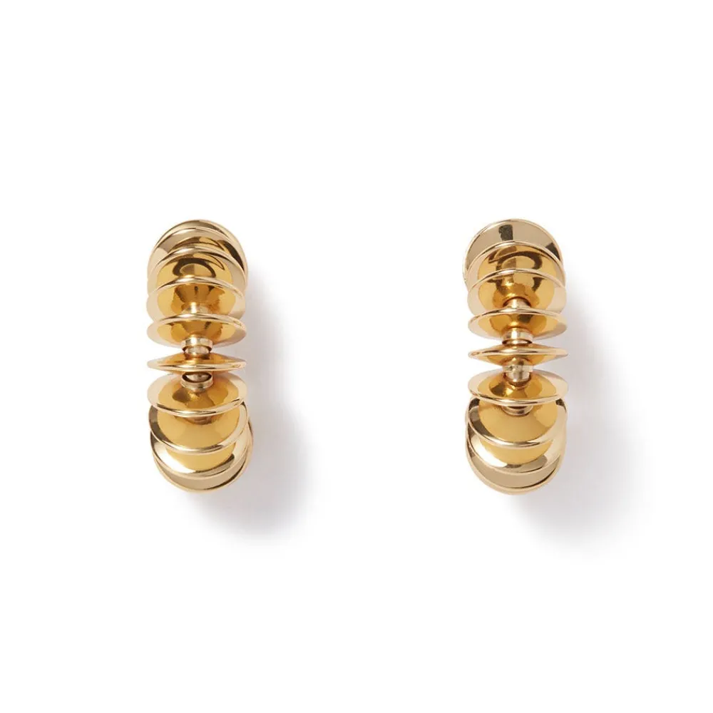 golden_disc_huggie_earrings_1.webp Golden Disc Huggie Earrings*The Met Store Cheap