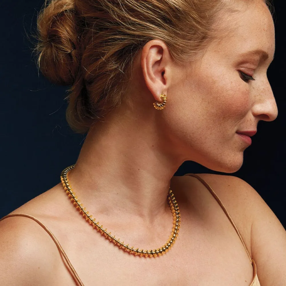 golden_disc_huggie_earrings_2.webp Golden Disc Huggie Earrings*The Met Store Cheap