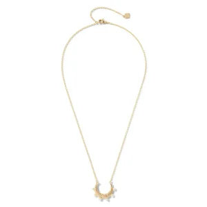 Hammered Crescent Pearl Pendant Necklace*The Met Store Store