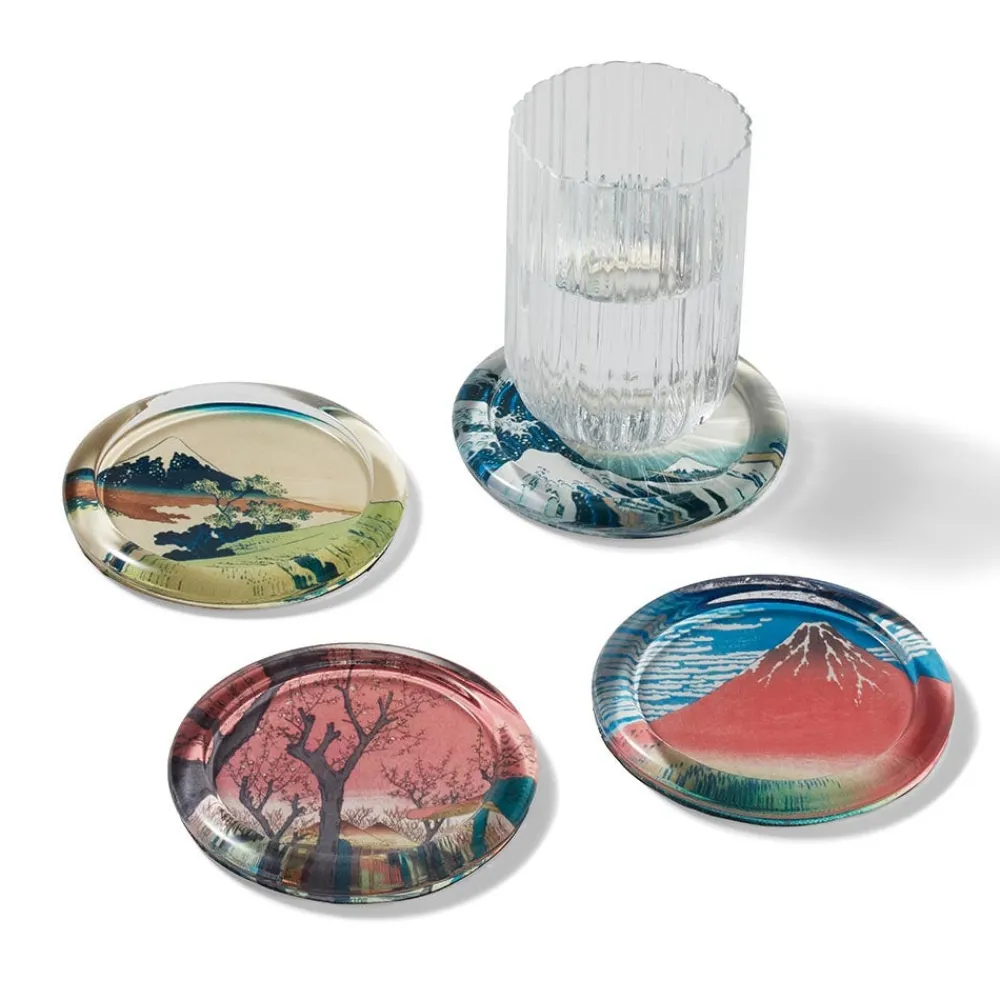 hokusai_prints_glass_coasters_1.webp Hokusai Prints Glass Coasters*The Met Store Best Sale