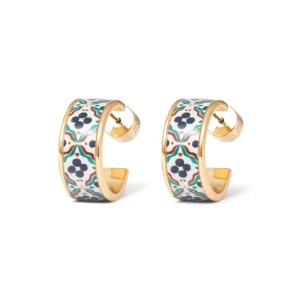 Iznik Cintamani Enamel Hoop Earrings*The Met Store Best Sale