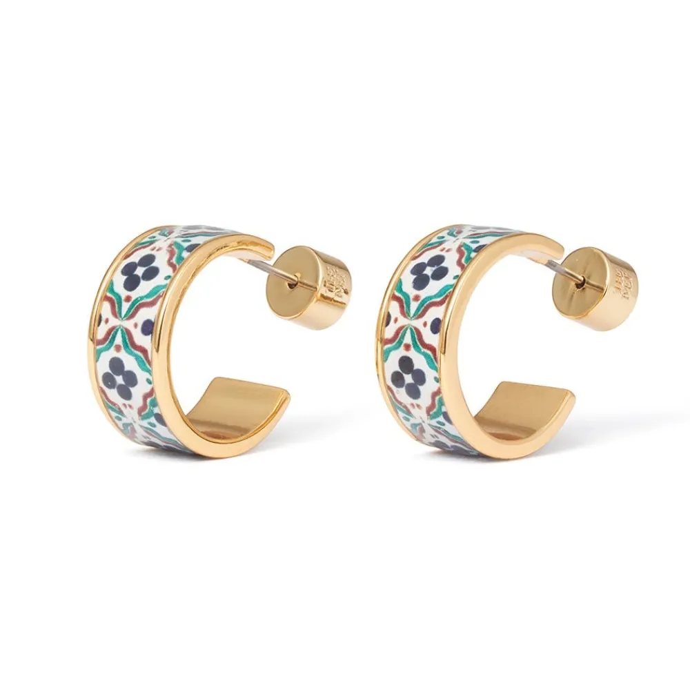 iznik_cintamani_enamel_hoop_earrings_1.webp Iznik Cintamani Enamel Hoop Earrings*The Met Store Best Sale