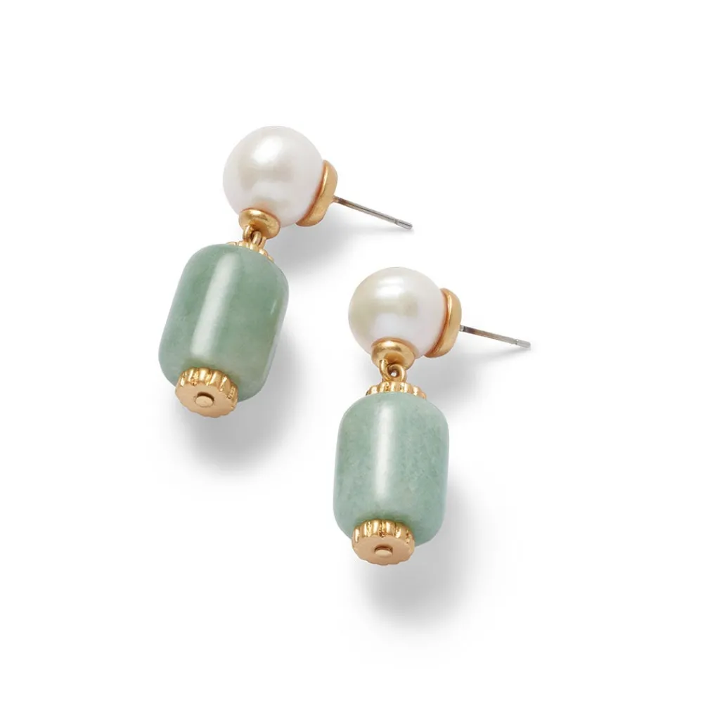 karavas_gems_aventurine_and_pearl_drop_earrings_3.webp Karavas Gems Aventurine and Pearl Drop Earrings*The Met Store Best