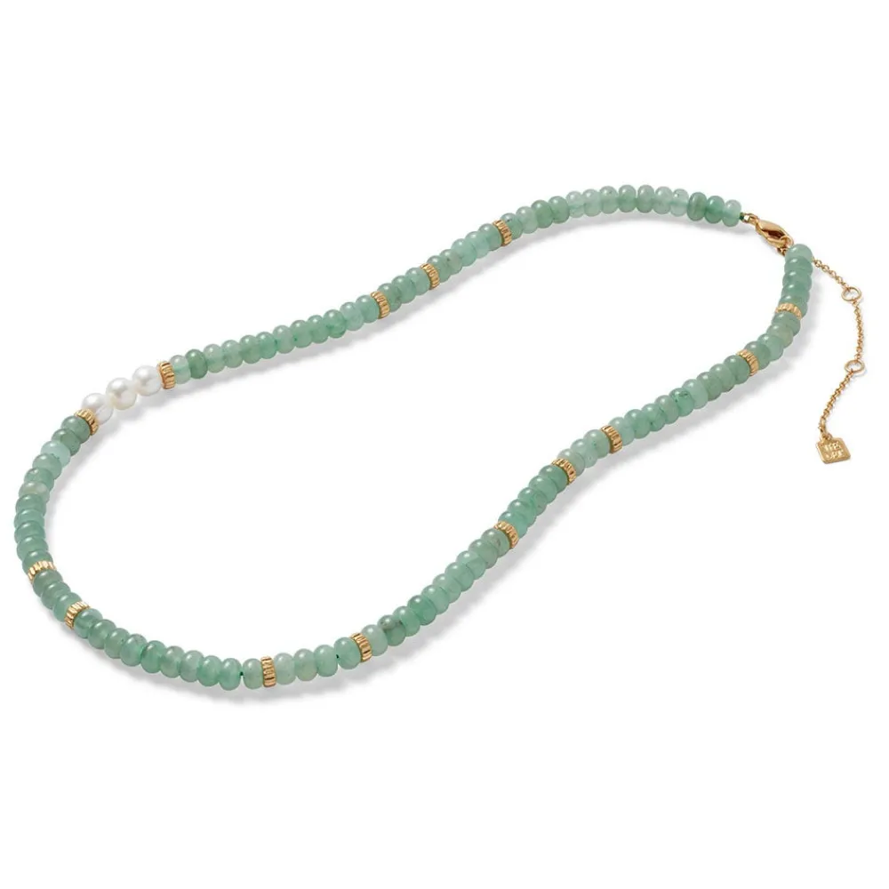 karavas_gems_aventurine_beaded_necklace_3.webp Karavas Gems Aventurine Beaded Necklace*The Met Store Clearance