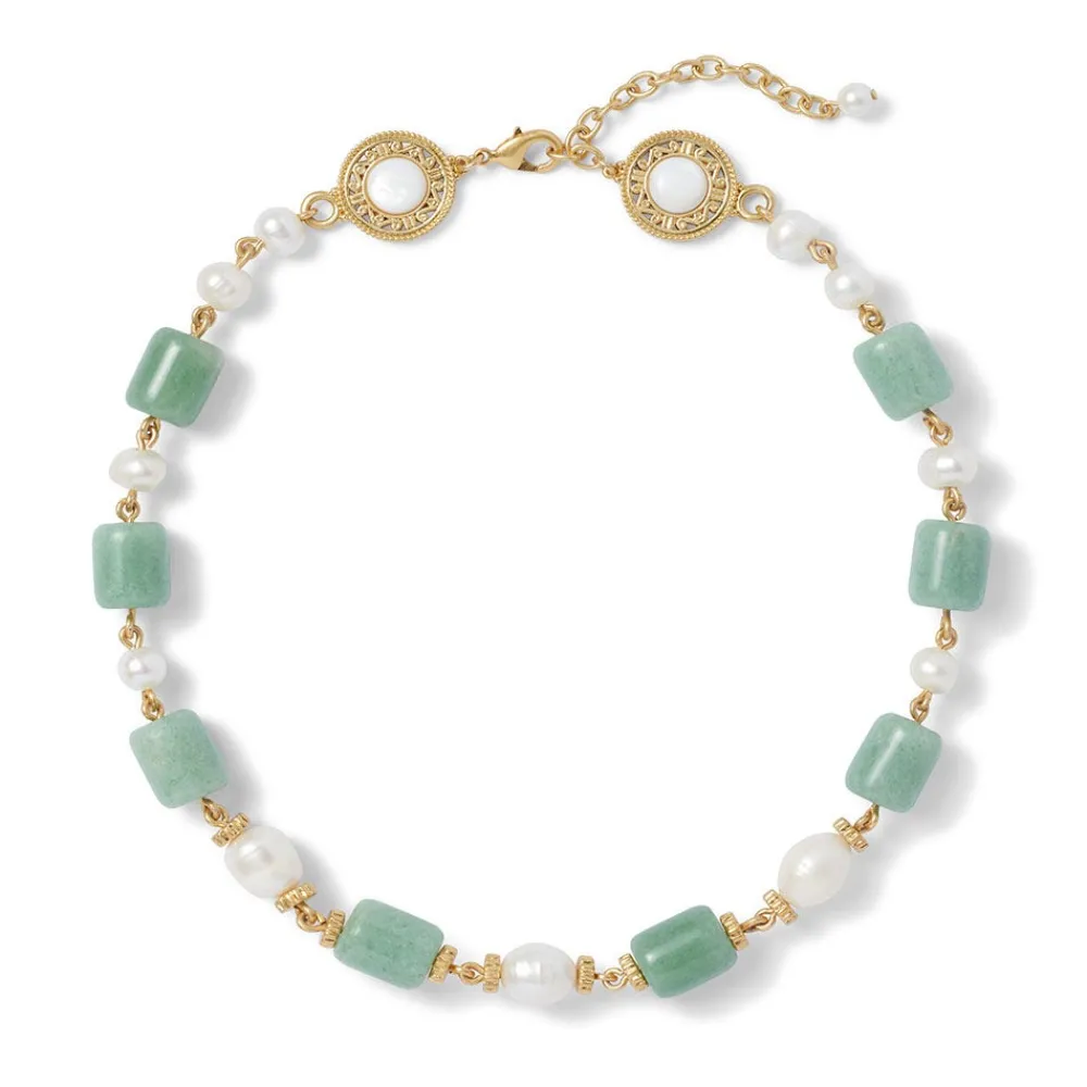 karavas_gems_largebead_aventurine_and_pearl_necklace_0.webp Karavas Gems Large-Bead Aventurine and Pearl Necklace*The Met Store Cheap