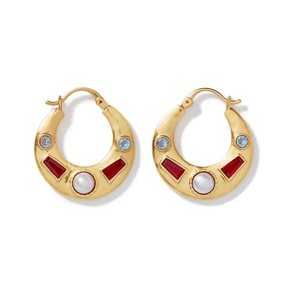 medieval_stone_crescent_hoop_earrings_0.webp Medieval Stone Crescent Hoop Earrings*The Met Store Cheap