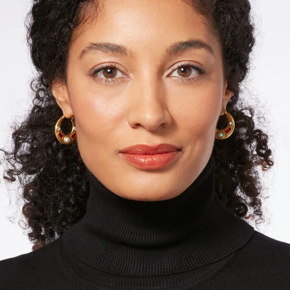 medieval_stone_crescent_hoop_earrings_2.webp Medieval Stone Crescent Hoop Earrings*The Met Store Cheap