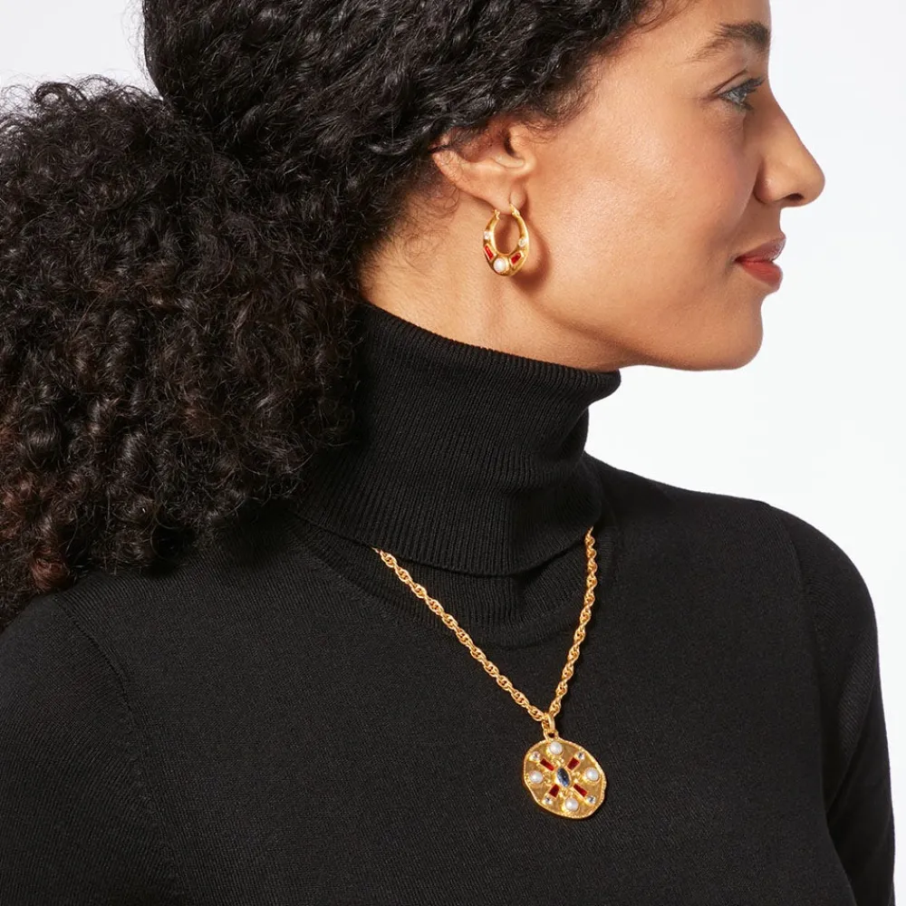 medieval_stone_crescent_hoop_earrings_3.webp Medieval Stone Crescent Hoop Earrings*The Met Store Cheap