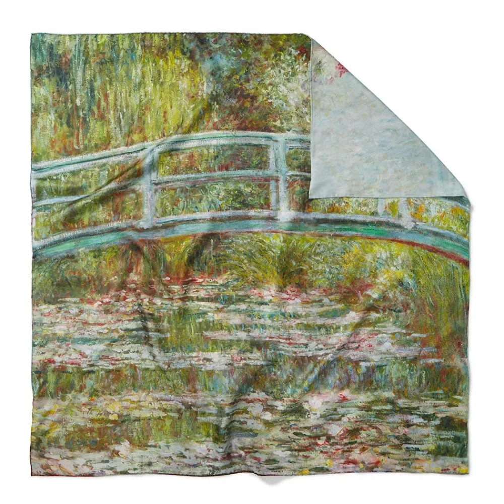 monet_blooms_doublesided_square_silk_scarf_0.webp Monet Blooms Double-Sided Square Silk Scarf*The Met Store Discount