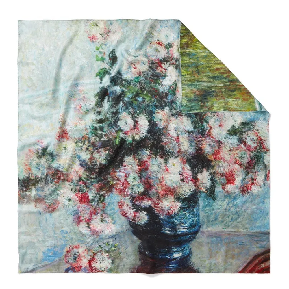 monet_blooms_doublesided_square_silk_scarf_1.webp Monet Blooms Double-Sided Square Silk Scarf*The Met Store Discount