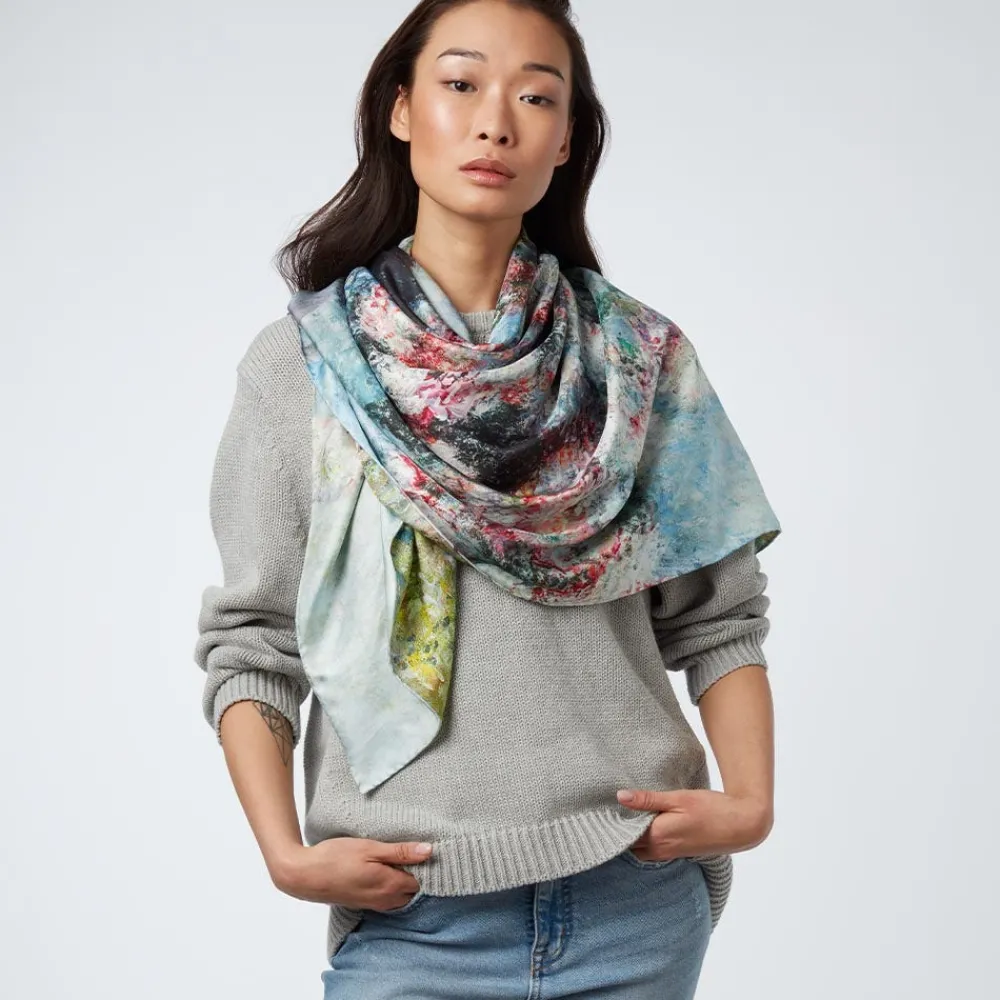 monet_blooms_doublesided_square_silk_scarf_2.webp Monet Blooms Double-Sided Square Silk Scarf*The Met Store Discount