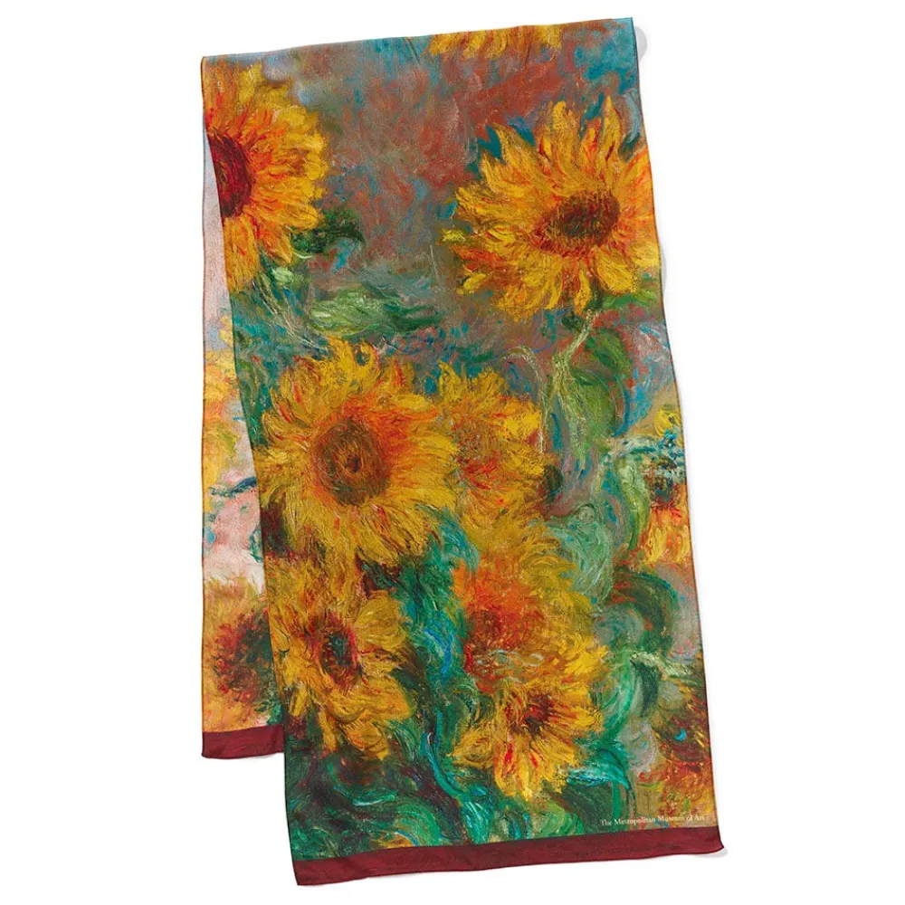 monet_sunflowers_oblong_silk_scarf_1.webp Monet Sunflowers Oblong Silk Scarf*The Met Store Sale