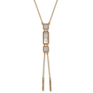 Mother-of-Pearl Tile Double Lariat Necklace*The Met Store Shop