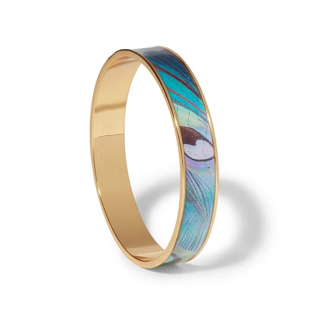 peacock_feather_enamel_bangle_1.webp Peacock Feather Enamel Bangle*The Met Store Best Sale
