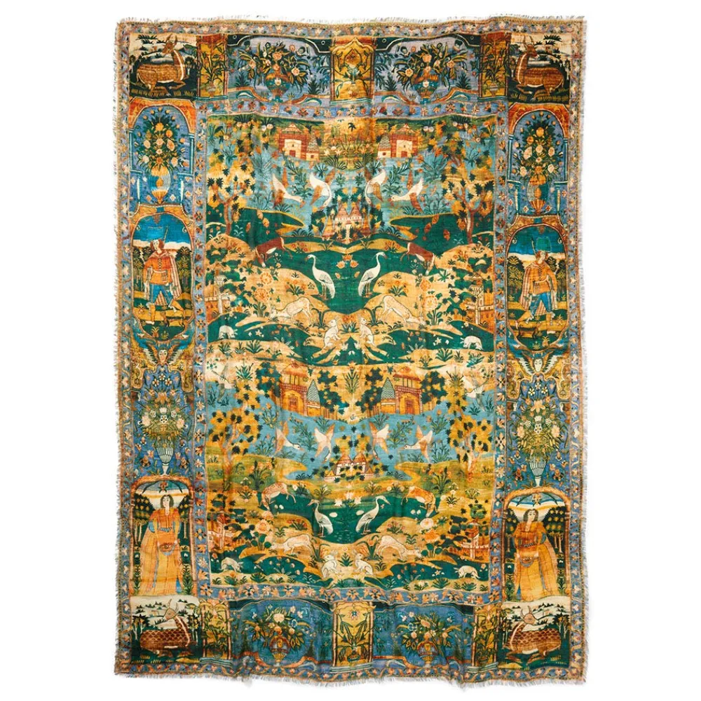persian_pictorial_textile_oversize_oblong_scarf_3.webp Persian Pictorial Textile Oversize Oblong Scarf*The Met Store Flash Sale