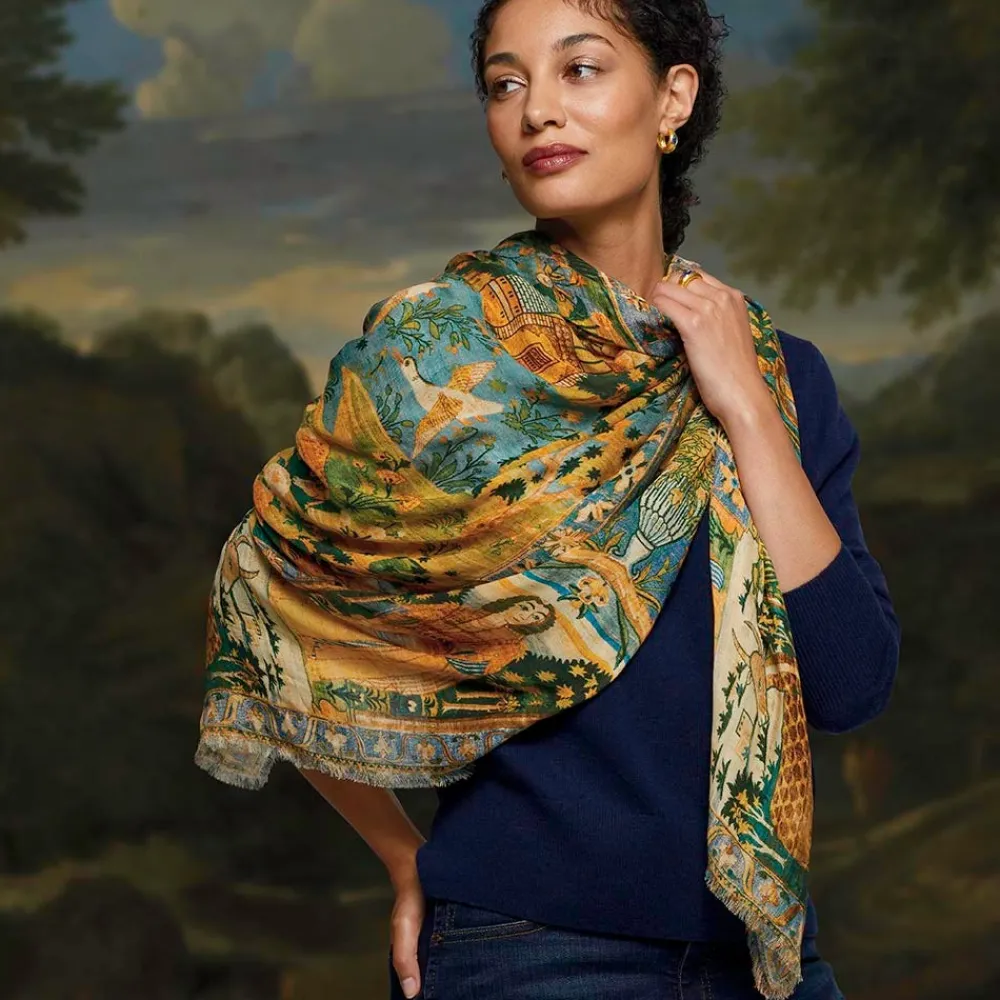 persian_pictorial_textile_oversize_oblong_scarf_4.webp Persian Pictorial Textile Oversize Oblong Scarf*The Met Store Flash Sale