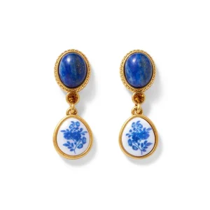 Qing Bottle Lariat Necklace and Floral Drop Earrings Set*The Met Store Cheap