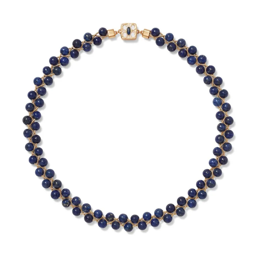 spanish_baldric_lapis_braided_necklace_0.webp Spanish Baldric Lapis Braided Necklace*The Met Store Shop