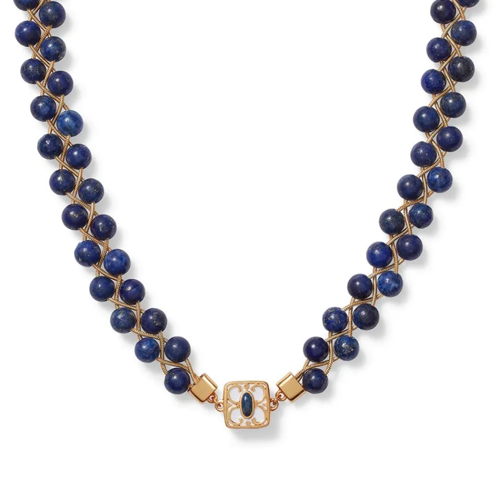 spanish_baldric_lapis_braided_necklace_1.webp Spanish Baldric Lapis Braided Necklace*The Met Store Shop