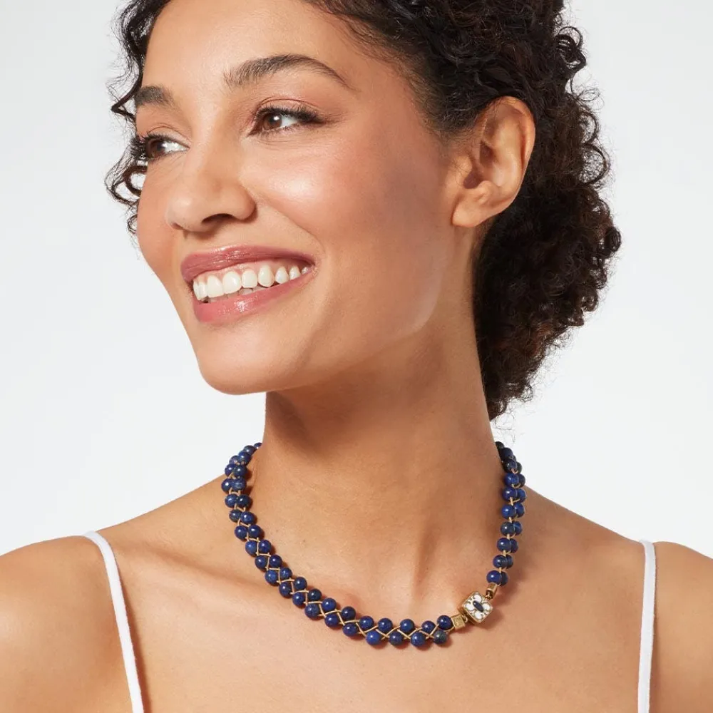 spanish_baldric_lapis_braided_necklace_3.webp Spanish Baldric Lapis Braided Necklace*The Met Store Shop