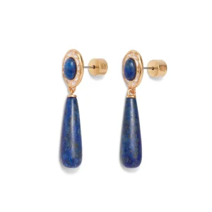 Spanish Baldric Lapis Braided Necklace and Elongated Drop Earrings Set*The Met Store Hot