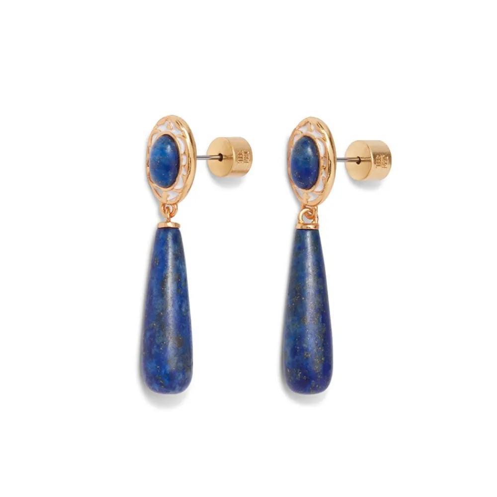 spanish_baldric_lapis_braided_necklace_and_elongated_drop_earrings_set_5.webp Spanish Baldric Lapis Braided Necklace and Elongated Drop Earrings Set*The Met Store Hot