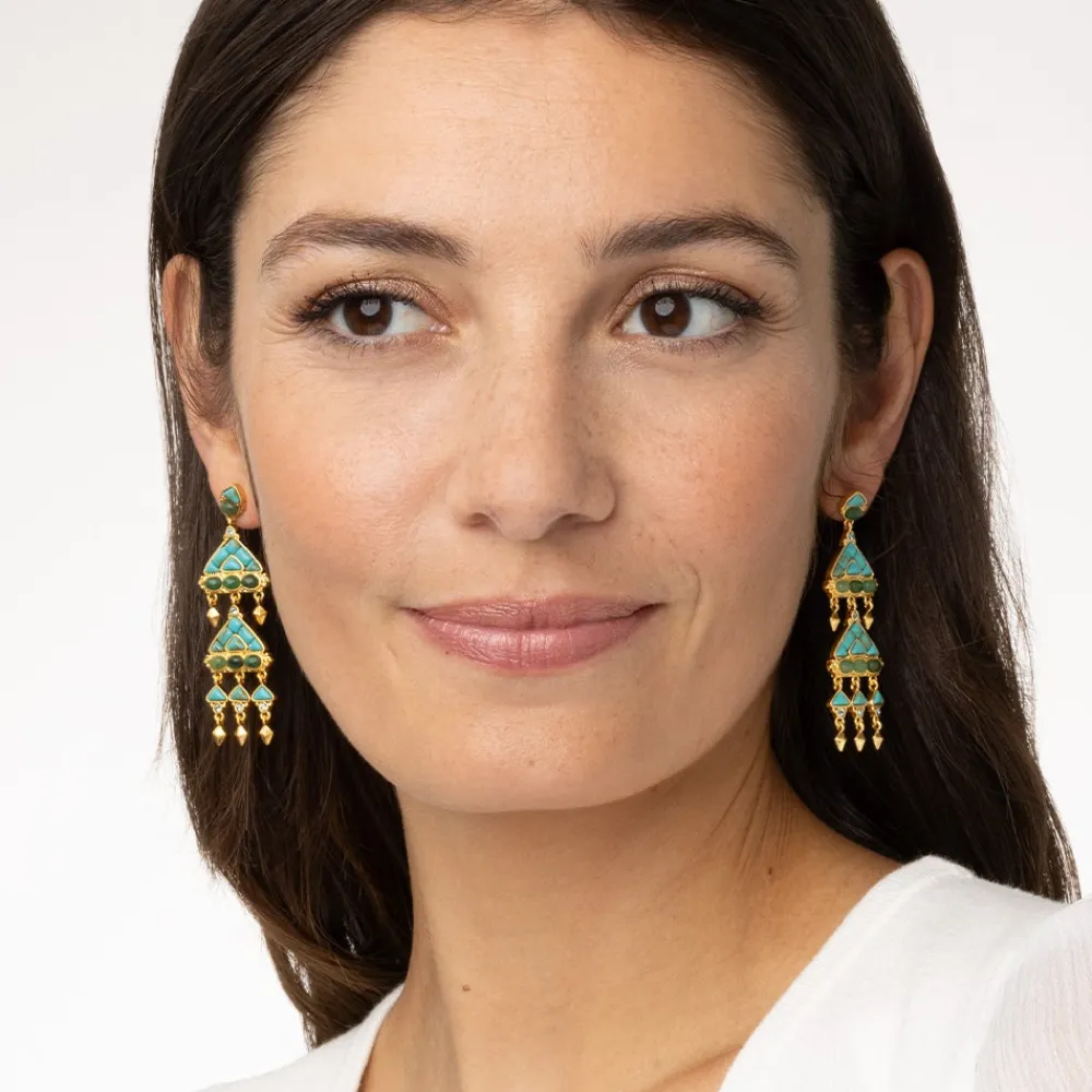 tibetan_mandala_fringe_drop_earrings_1.webp Tibetan Mandala Fringe Drop Earrings*The Met Store Best