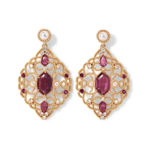 Turkish Amethyst Long Pendant Necklace and Statement Earrings Set*The Met Store Flash Sale