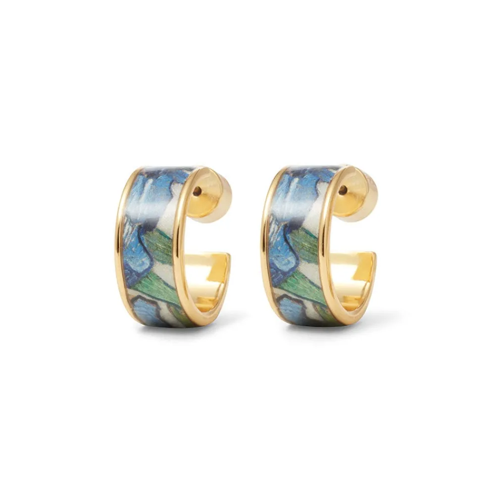 van_gogh_irises_enamel_hoop_earrings_0.webp Van Gogh Irises Enamel Hoop Earrings*The Met Store Cheap