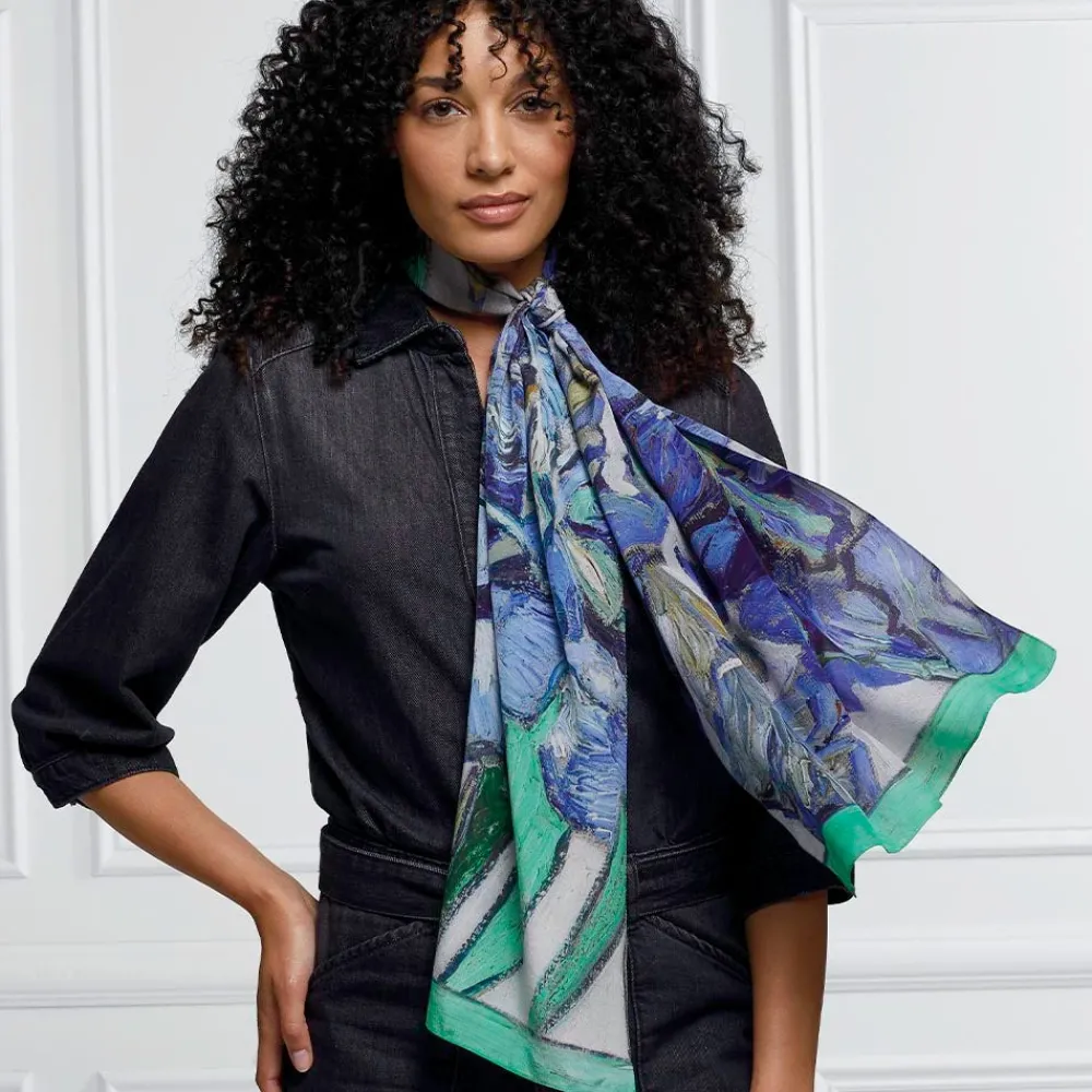 van_gogh_irises_oblong_silk_scarf_4.webp Van Gogh Irises Oblong Silk Scarf*The Met Store Store