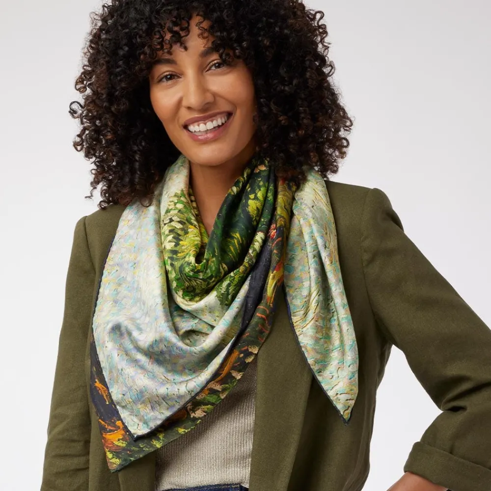 van_gogh_stylized_nature_doublesided_square_silk_scarf_2.webp Van Gogh Stylized Nature Double-Sided Square Silk Scarf*The Met Store New