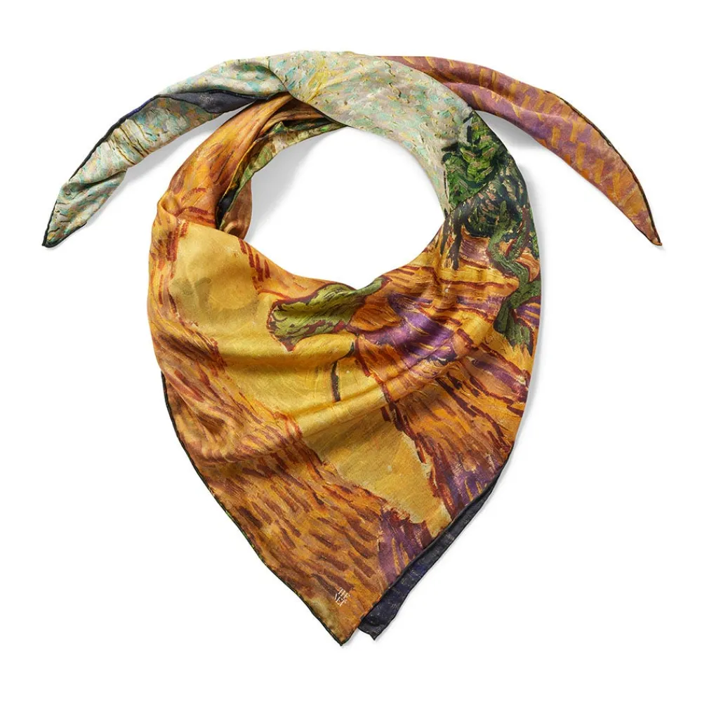 van_gogh_stylized_nature_doublesided_square_silk_scarf_9.webp Van Gogh Stylized Nature Double-Sided Square Silk Scarf*The Met Store New