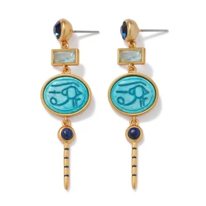 Wedjat Eye Scarab Drop Earrings*The Met Store Hot