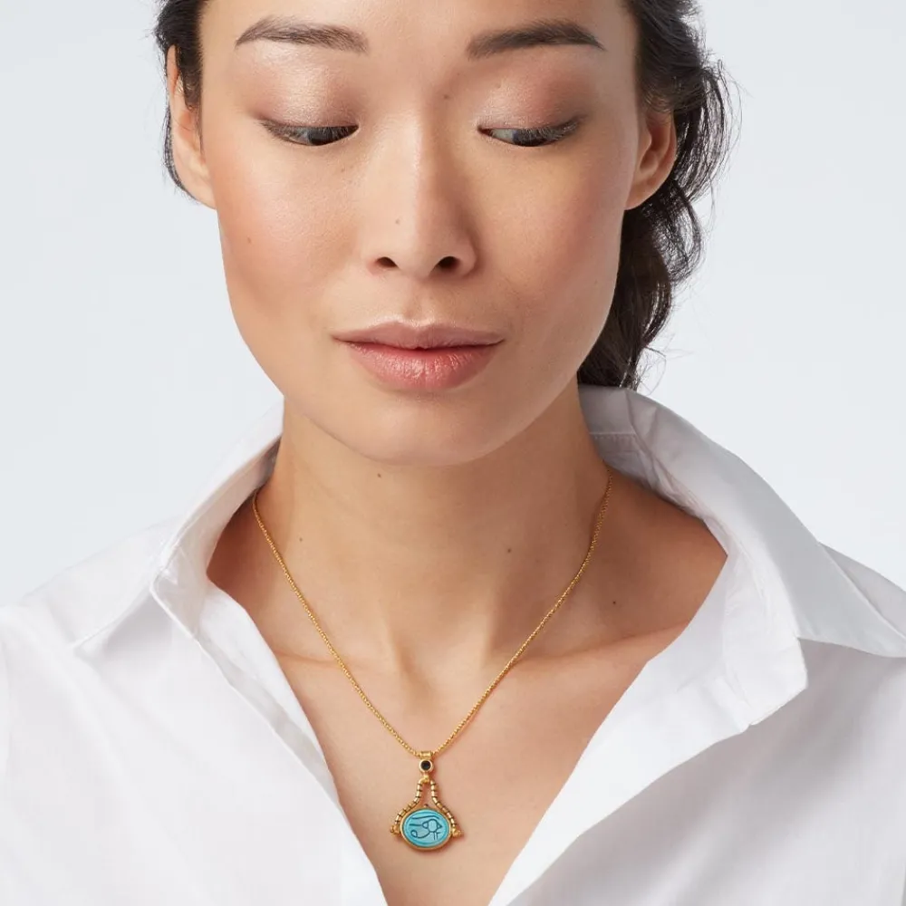 wedjat_eye_scarab_spinning_pendant_necklace_1.webp Wedjat Eye Scarab Spinning Pendant Necklace*The Met Store Best