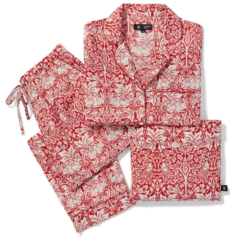 william_morris_brother_rabbit_womens_cotton_pajamas_5.webp William Morris Brother Rabbit Women's Cotton Pajamas*The Met Store Discount